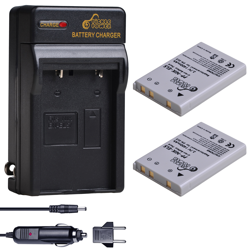 3 Pcs EN-EL5 EN EL5 ENEL5 Battery and Wall Charger for Nikon Camera Coolpix P80 P90 P100 P500 P510 P520 camera accessories: 2 battery 1 charger