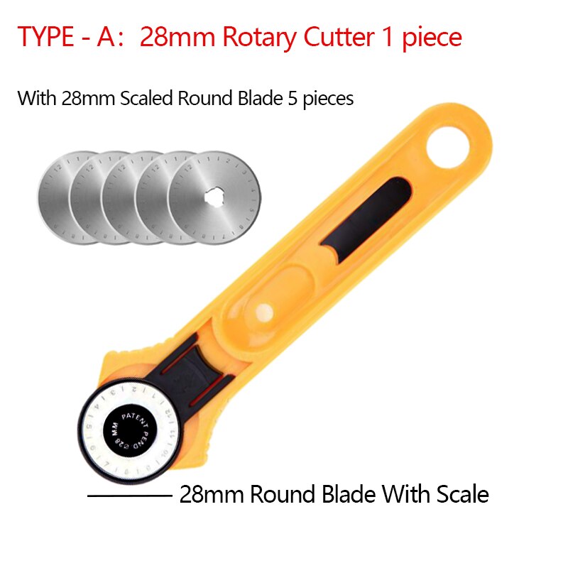 28/45mm Fabric Leather Cutter Leather Craft Sewing Accessories DIY Sewing Tools Circular Cut Rotary Cutter Blade Patchwork: 28MM-A1-And Blades