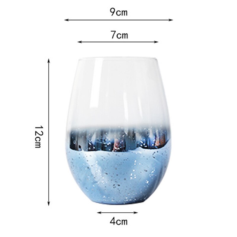 Taza de cielo estrellado de 540ml, vaso de agua de vidrio para el hogar, vaso de batido en forma de huevo, vaso sin plomo,: 2