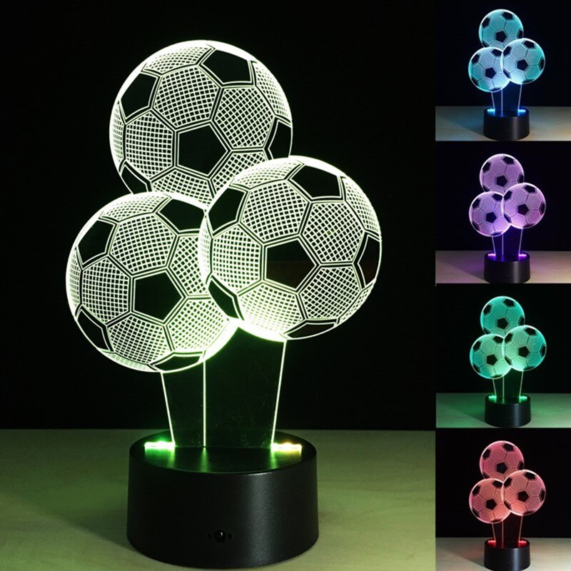 3D FußBall Nacht Licht 7 Farben Ändern LED USB FußBall berühren Tisch Schlafzimmer Schreibtisch Lampe Dekor für Geburtstag Weihnachten Illusion