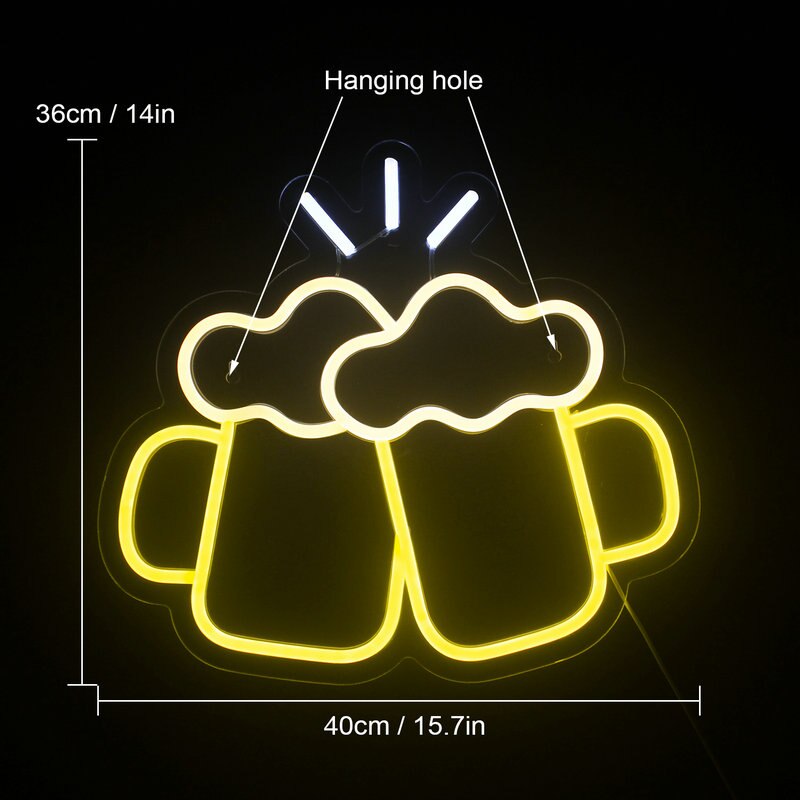 Ineonlife Neon Led Neon Teken Bier Proost Muur Opknoping Art Acryl Nachtlampje Voor Party Restaurant Bar Room Decor usb