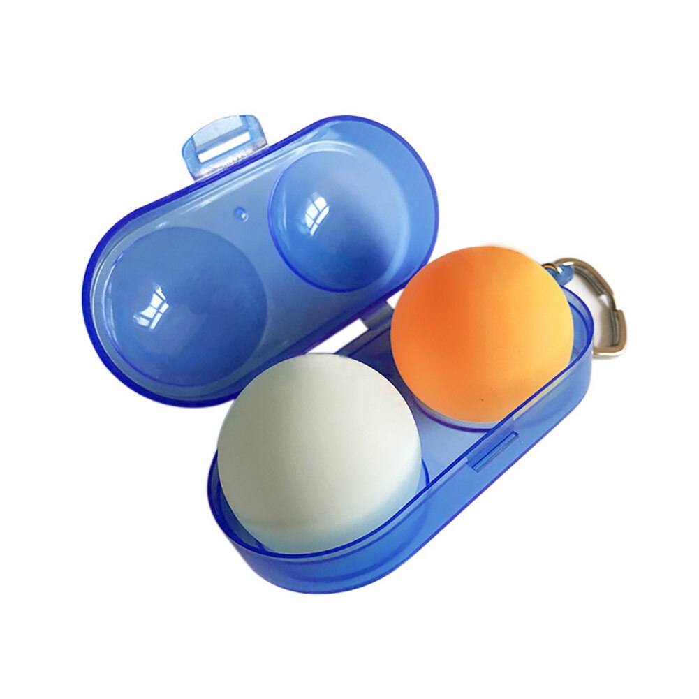 Table Tennis Container Box Portable Plastic Storage Case for 2 Ping-Pong Balls with Key Chain portable training practicing tools