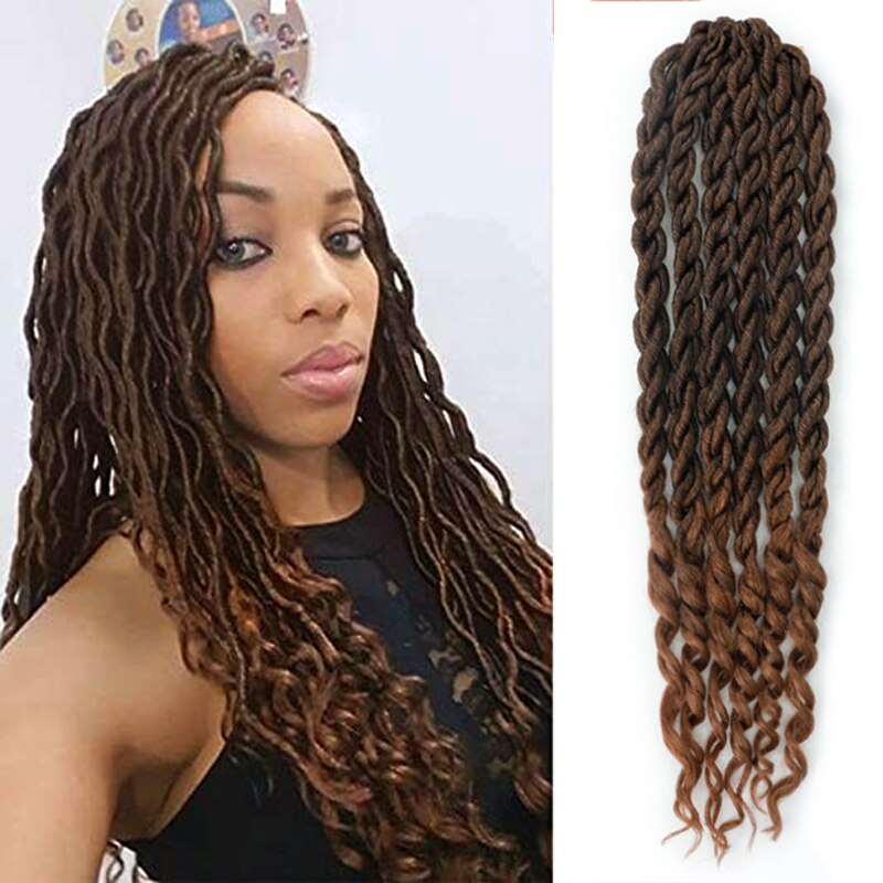 LISI chica peluca extensiones de cabello sintético para las mujeres jóvenes Crochet Artificial sintético trenzado pelucas ondulado trenzado trenzas