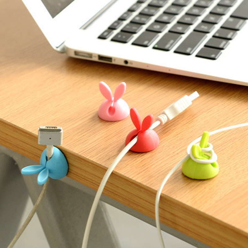 4Pcs Protector Management Device USB Cable Hang Winder Ear Shaped Cable Holder Phone Charging Accessories