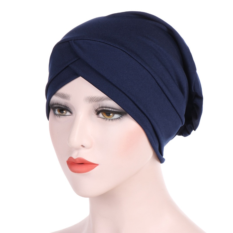 Musulman croix écharpe intérieure Hijab casquette islamique coiffe de tête chapeau bandeau Turban tête écharpe foulard femmes musulman Hijab bandeau