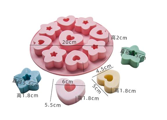 3d blomster hjerte silikone sæbe skimmel diy håndlavet sæbe gelé budding skimmel køkken bagning silikone forme: Default Title