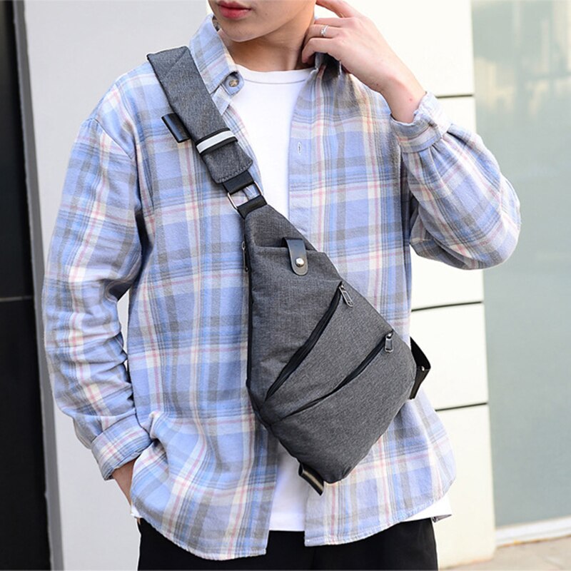 Mannen Reizen Zakelijke Fino Tas Inbraakpreventie Schoudertas Holster Anti Diefstal Beveiliging Band Digitale Opslag Borst Zak ZF10097