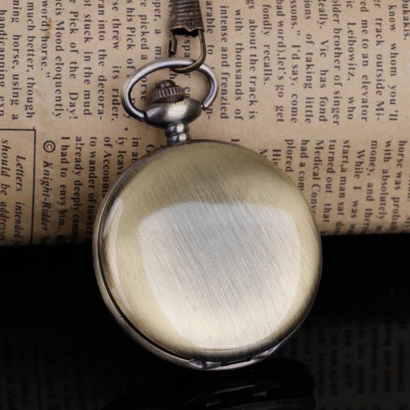 Bronze Quartz Pocket Watch Chain Pendant Fob watch Men Women Fob Watch Relogio DeBolso CF1209