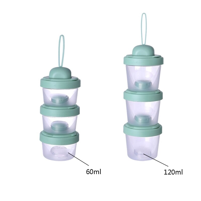 60ml/120ml Milk Powder Storage Box 3 Layers Baby Formula Dispenser Infant Essential Cereal Snacks Container for Toddle