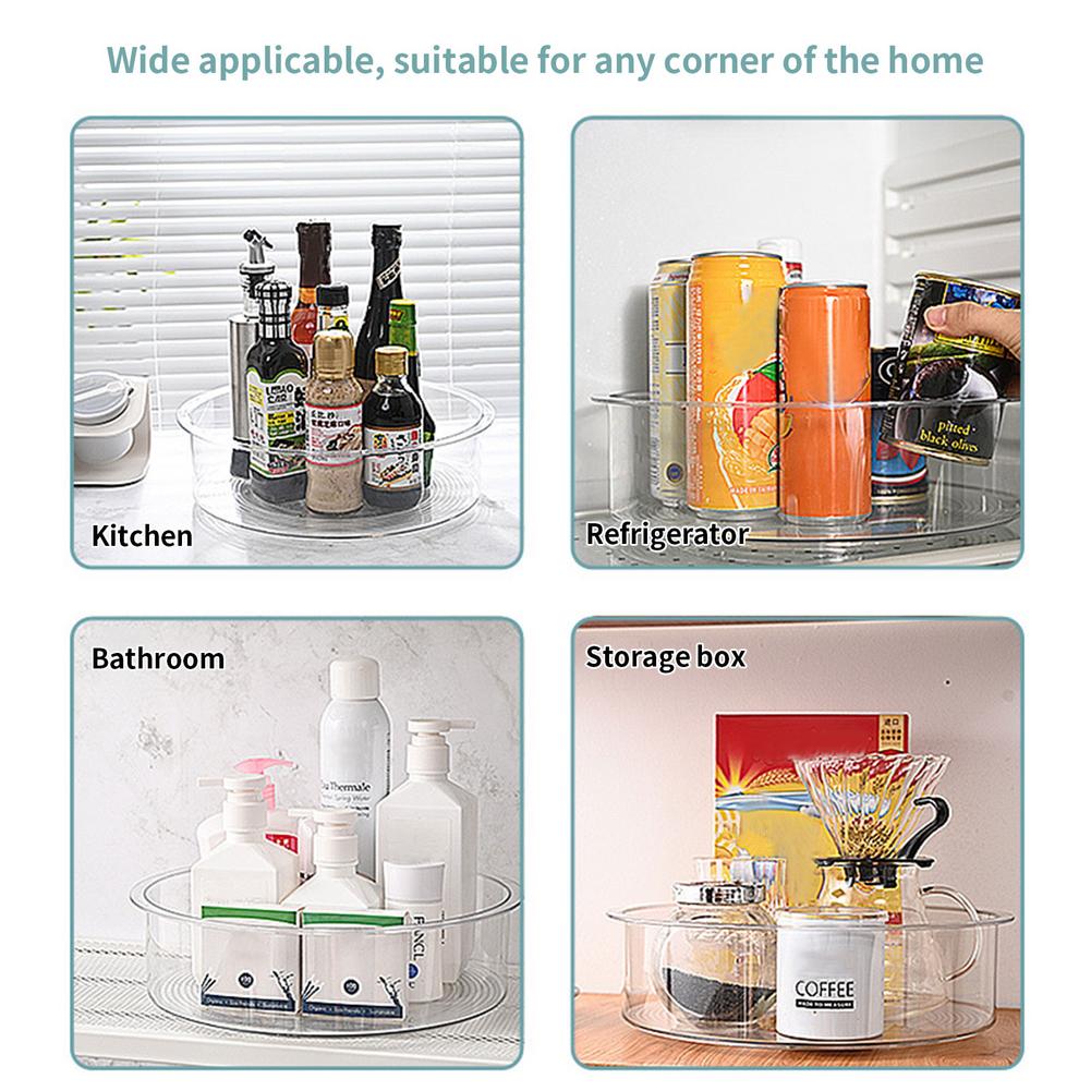 360 Degree Rotating Lazy Susan Turntable 30cm Diameter Kitchen Organizer For Bottles Cans Seasoning Bags Baking Supplies