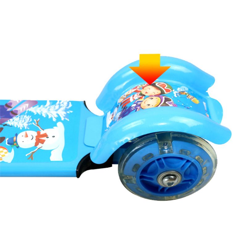 Child Scooter with Flashing Wheels Adjustable Height Folding Outdoor Skateboard DXAD