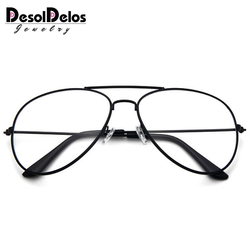 Gafas transparentes de Metal para hombre y mujer, lentes Retro doradas para miopía, montura óptica, montura transparente