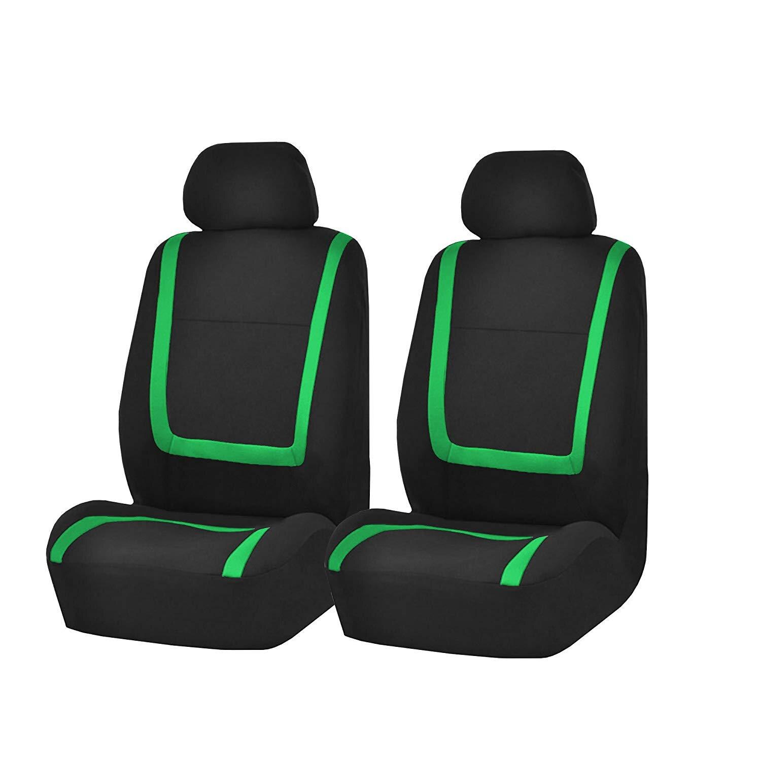 Stof Auto Stoelhoezen Voor Seat Ateca Arona Ibiza Leon Toledo Leon St Cupra Auto Zitkussen Cover Auto-styling Accessoires: Front 2pcs-green