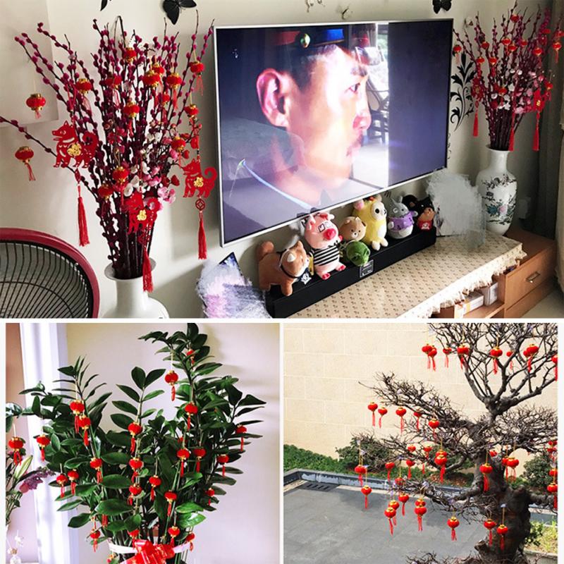 30 Stks/set Lantaarn Lente Festival Nieuwjaar Traditionele Chinese Rode Kleine Opknoping Lantaarn Festival/Bruiloft/Feest Decoraties