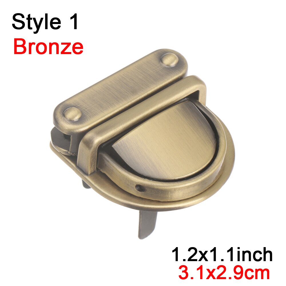 1PC Metall dauerhaft Verschluss Für DIY Handtasche Tasche Geldbörse Gepäck Drehen sperren Twist sperren Hardware- Verschluss Tasche Teile Zubehör: Stil 1-Bronze-