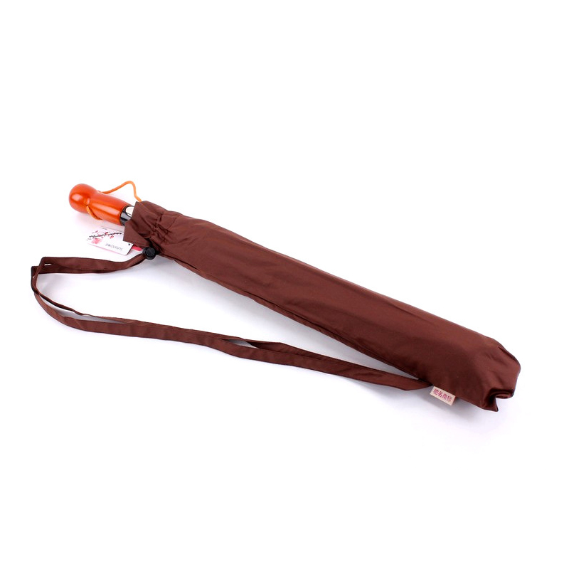 EasyZreal Nuovo Grandi Ombrelloni Uomini Automatico Ombrello Antivento Pioggia 2 Pieghevole Di Legno Lungo Manico Pesca Maschio parasole per Il Regalo Uomo: marrone