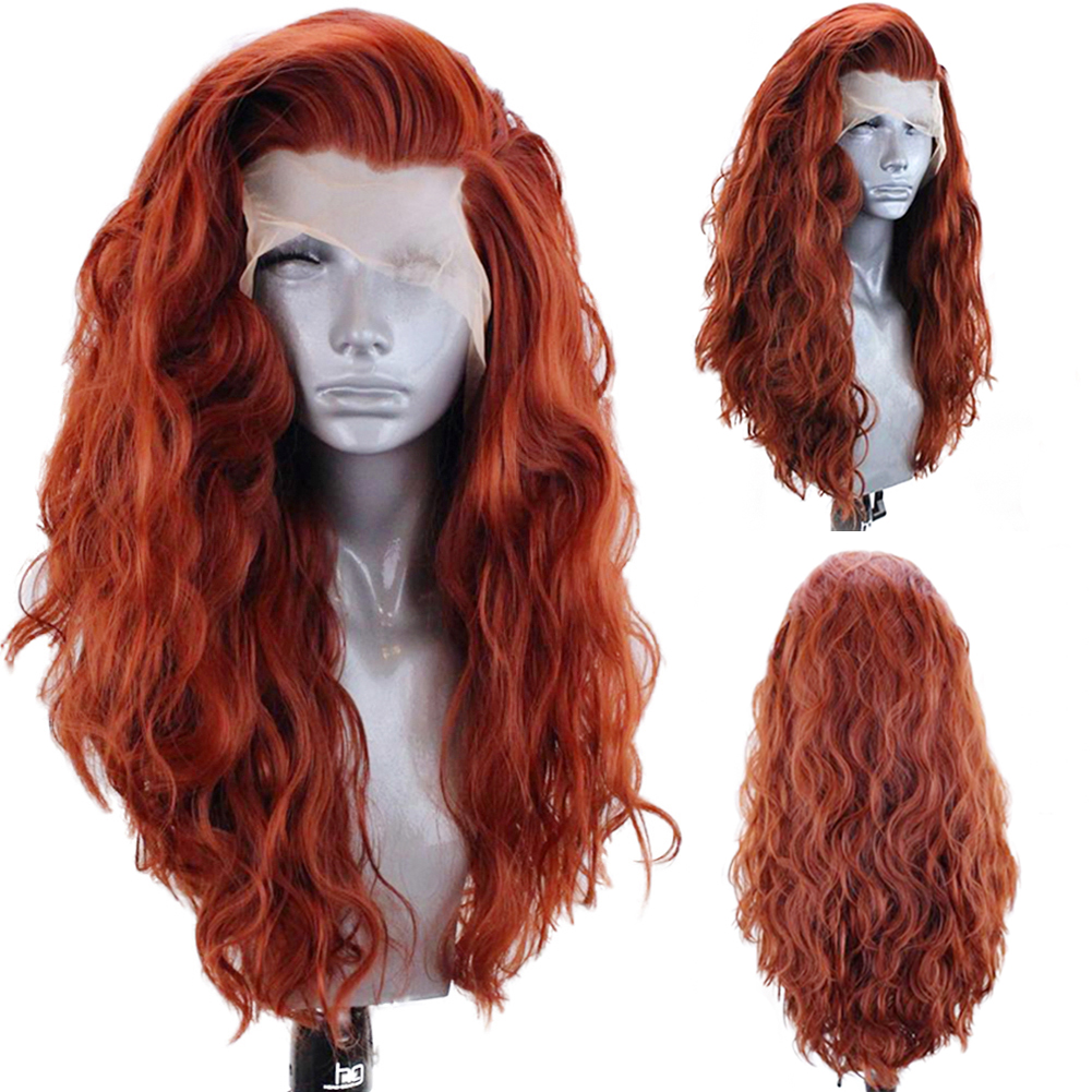 AIMEYA-pelucas frontales de encaje sintético 13x4 para mujer, peluca de encaje Rubio blanco, fibra resistente al calor, línea de cabello Natural, pelucas para de Cosplay: #4 / 26 pulgadas