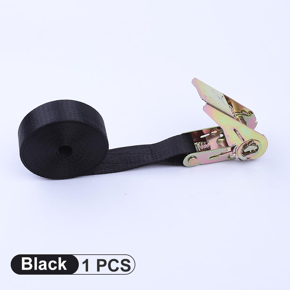 3 måler spenne båndbelte lastestropper til motorsykkel med metall spenne slepetau sterk skrallebelte til bagasje bag: Svart