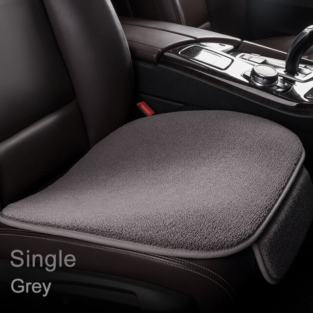 Super Soft Polar Fleece Car Seat Cover Pad Universal Breathable Plush Cushion Car Seat Protector Mat Car Accessories: Gray front 1pcs