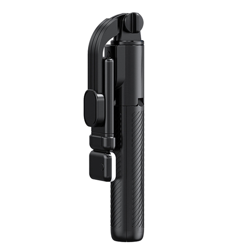 Selfie-stick-stativ mit aufhelllicht, abnehmbarer drahtloser fernbedienung, frei einziehbarem selfie-stick: Schwarz