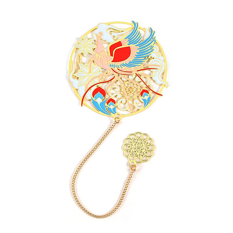 Baoxiang kwiat zakładka smok ryba feniks Luan kreskówka metalowa zakładka znak notatka uczeń podręczniki i artykuły papiernicze: E