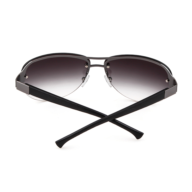 Lange Keeper Retro Randloze Zonnebril Vrouwen Mannen Zonnebril Eyewear Brillen Dubbele Balken Goggles Unisex Half Frame Mode