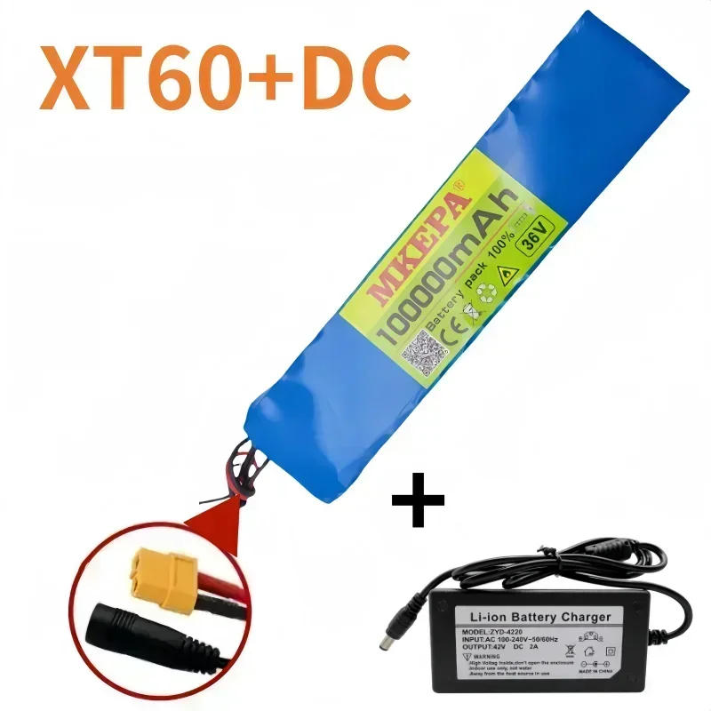 10S3P 36V 100000mAh 18650 Rechargeable Lithium Battery Power Modified Bicycle Scooter Electric Vehicle with etc: Chocolate