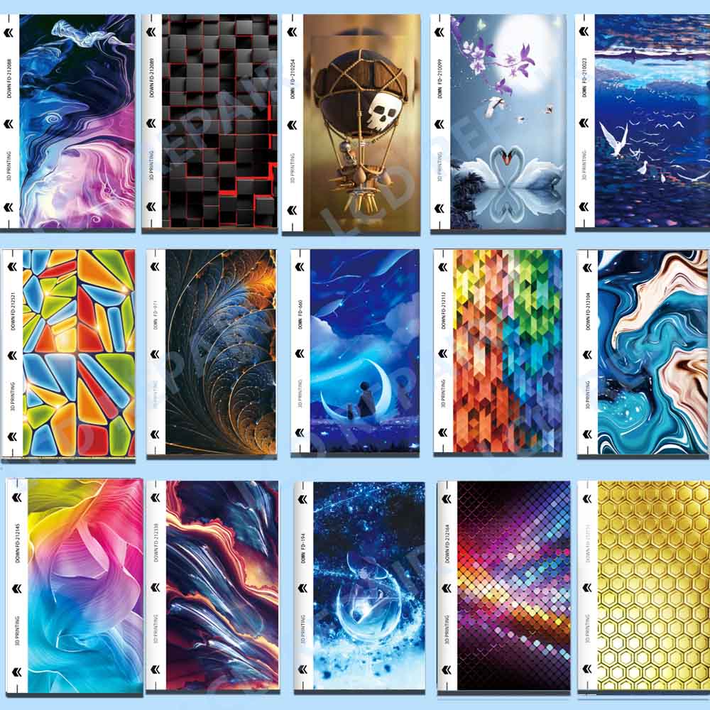 50Pcs Mixed Back Sticker for Hydrogel Film Cutting Machine Plotter Sheet Cut HD Clear Privacy Hydraulic Membrane: Mixed 3D Design Back