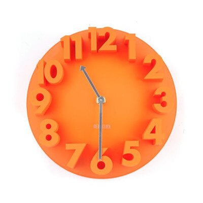 3d digitalt ur vægur rundt digitalt vægur stort vægur ur køkkenur horloge vægmaleri til børn: Orange