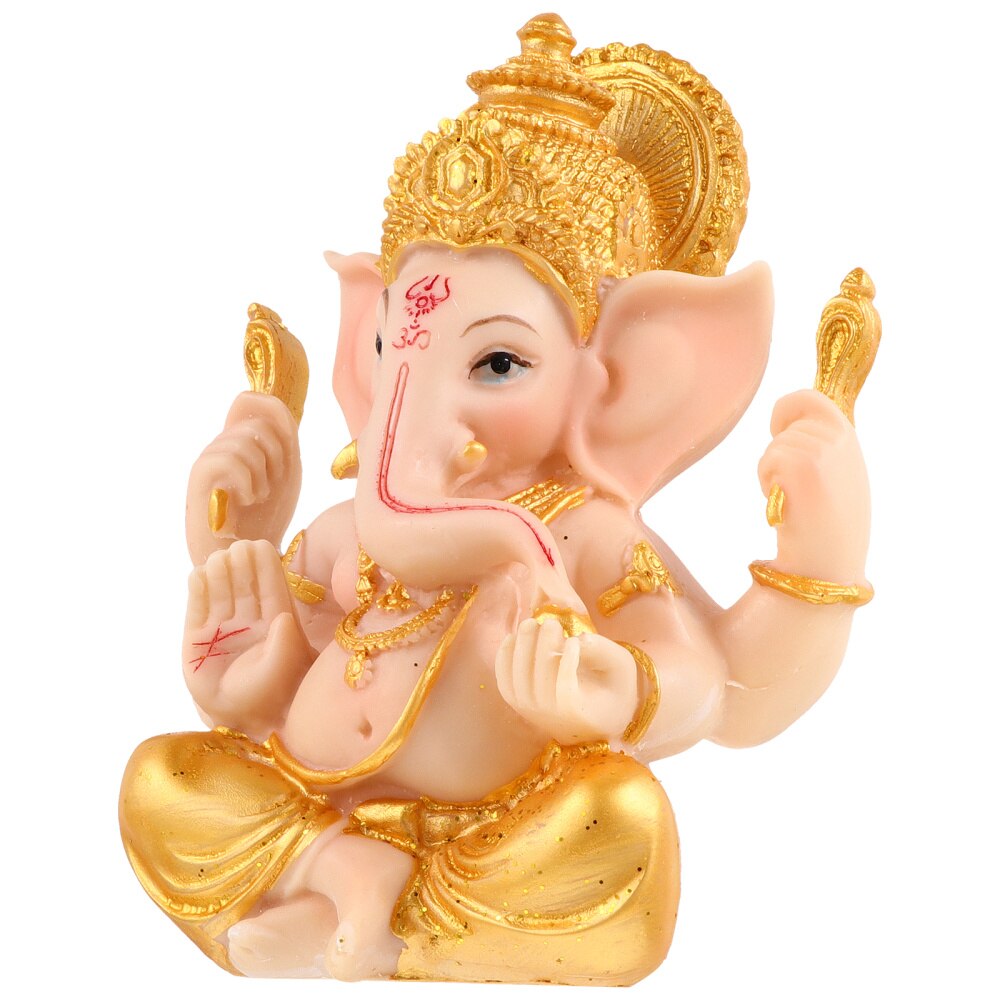 Resin India Elephant God Buddha Statue Desktop Wealth Sculpture Decoration