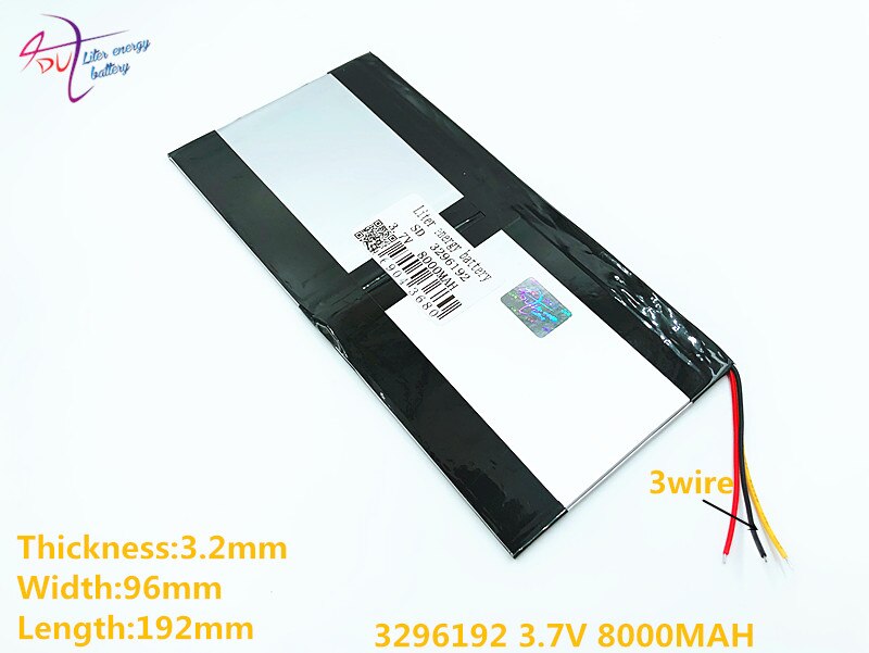 3 line 3.7v 8000mAh 3296192 For Teclast 3G Tablet PC Battery 3 wire AIR X98 P98HD P98