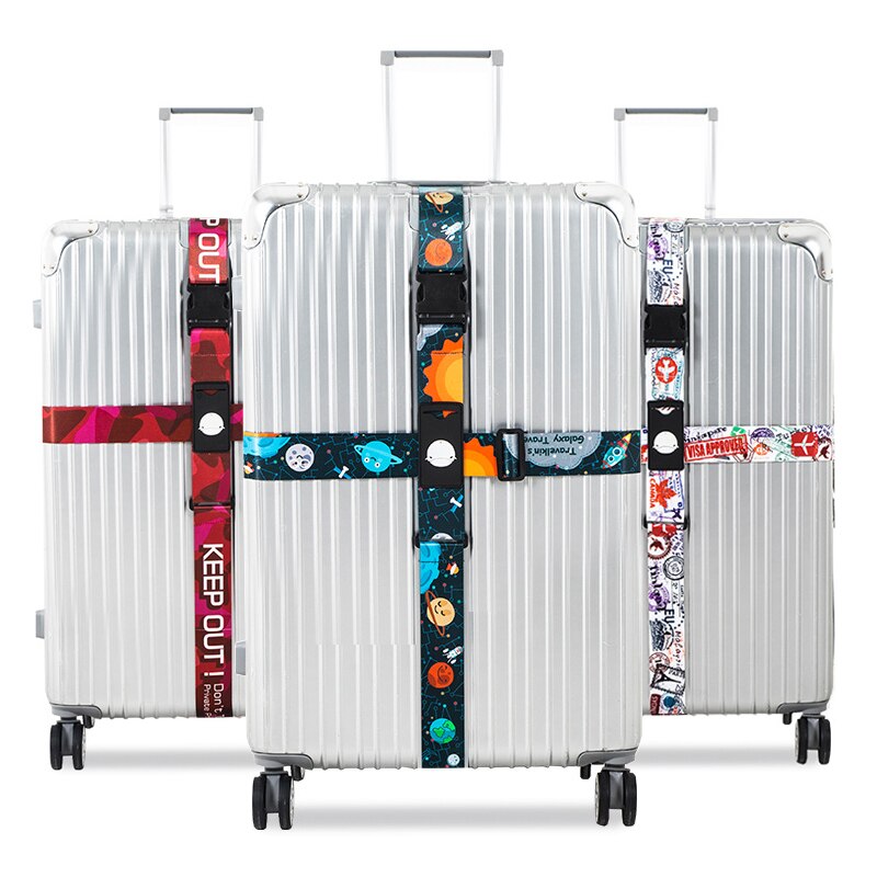 Valise de voyage réglable avec mot de passe à 3 chiffres, serrure à bande croisée à sangles en corde, accessoire de voyage