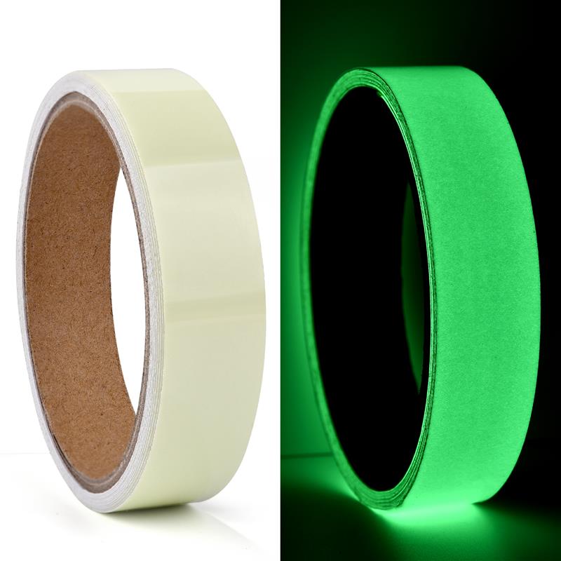Cinta adhesiva autoadhesiva fluorescente luminosa que brilla en la oscuridad, cinta adhesiva de advertencia para decoración del hogar y seguridad: Marrón / 10 mm