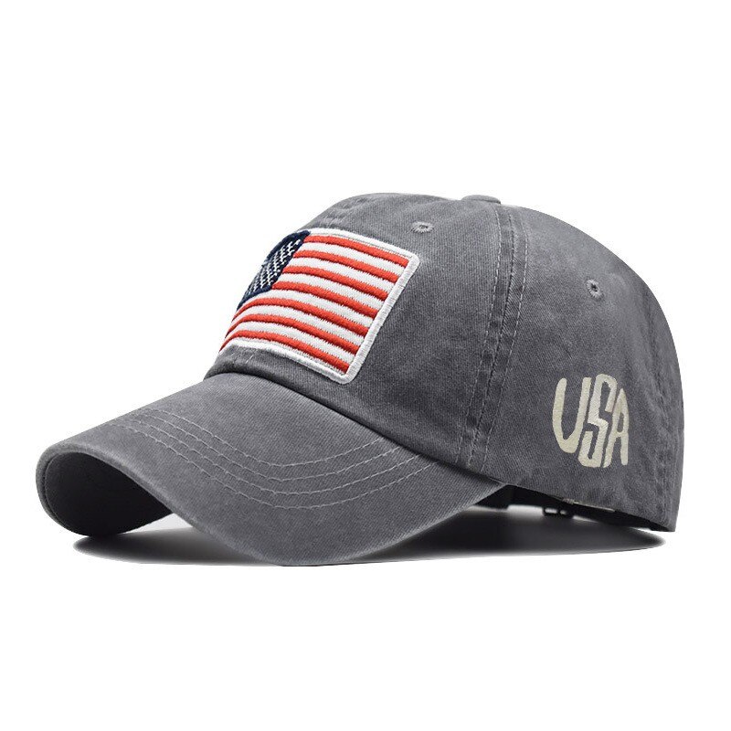 #45 baseball cap til voksen klassisk amerikansk flag vasket gammelt brev amerikansk solskærm baseball cap casquette baseball бейсболки: C