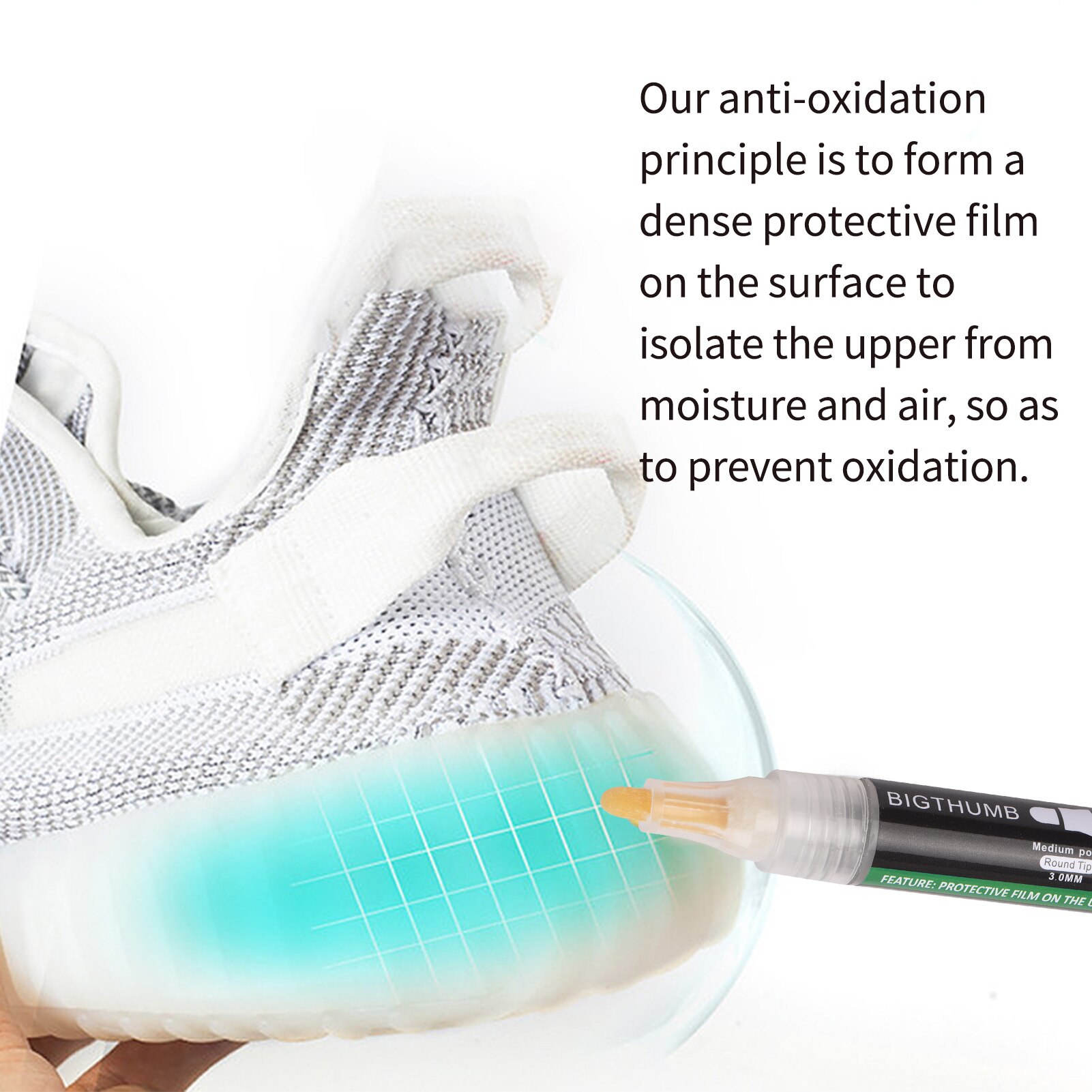 Stylo Anti-oxydation pour baskets, marqueur pour semelle intercalaire, empêche les chaussures de Sport de devenir jaunes, peinture sur semelle en caoutchouc cristal, Surface en cuir