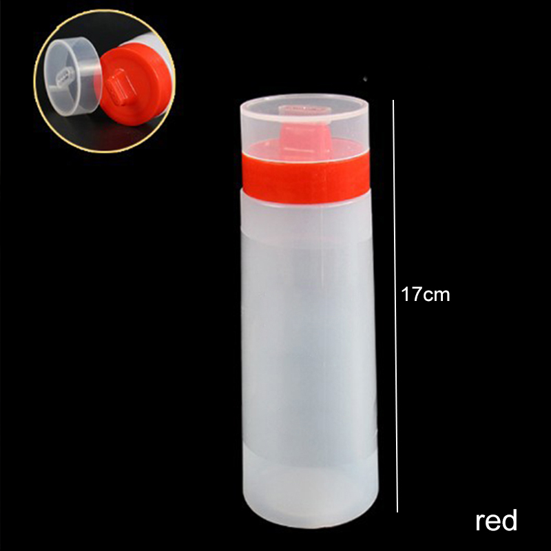 Öljykastike pullot kannettava salaattikastike puristuspullo monikäyttöinen hartsi 4- reikää maustepuristuspullo 300ml maustetta: Punainen