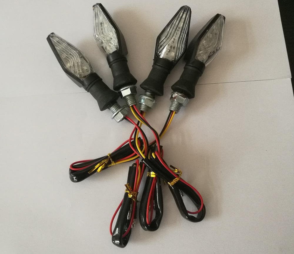 4 pièces universel 12LED moto clignotant indicateur lumière clignotant ambre + bleu