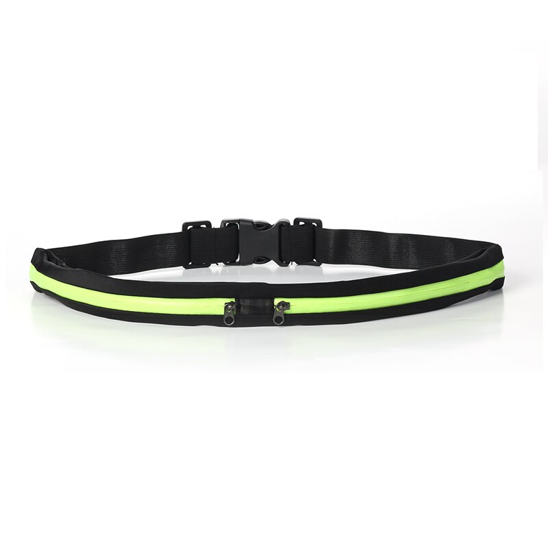 Doppel Tasche Wasserdicht Telefon Gürtel Nylon lässig Kleine Tasche Reisen Laufen Radfahren Wandern Sport Reisen Einkaufen Taille Pack: grüNe farbe