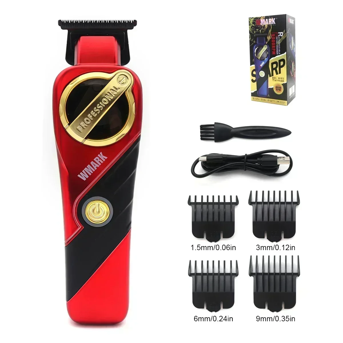 WMARK NG-9213 for Men Finishing Machine 9000 RPM Magnetic Motor Zero Gapped DLC T-Blade Hair Trimmer Hair Clipper: Blue