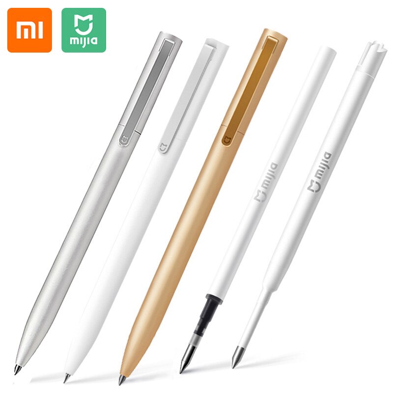 Xiaomi Mijia Teken Pennen Smart Metal Goud Zilver Duurzaam Ondertekening Pen Glad Zwitserland 0.5Mm Aluminium Metal/Plastic Refill