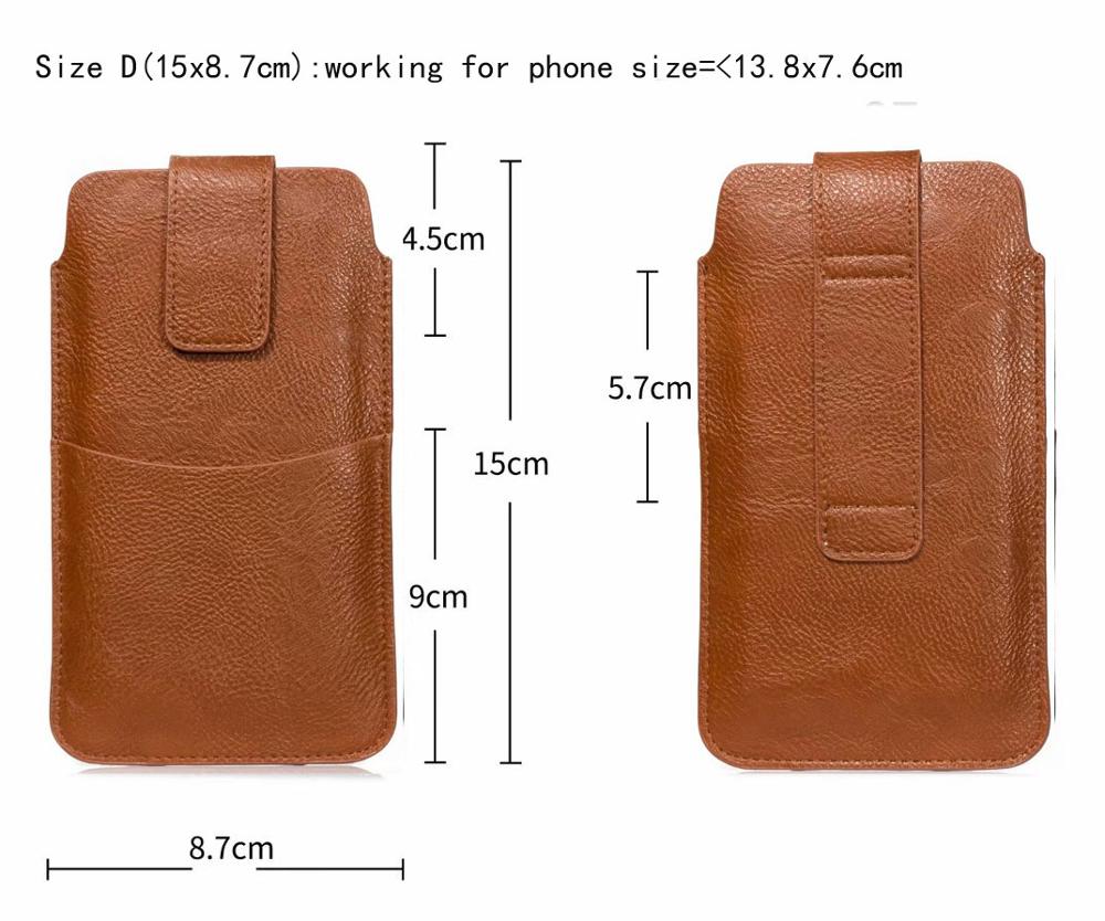 Pu Riem Mobiele Telefoon Case Pouch Voor Htc U12 Leven/U11 Ogen/U11 Plus/U Ultra, desire 12 Plus/12S, Een X10,Desire 10 Levensstijl: Size D brown15x8.7cm