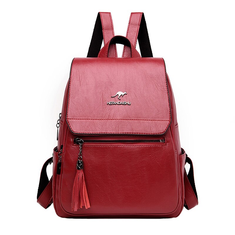2020 nowy dorywczo skórzany designerski plecak kobiety plecaki o dużej pojemności dla młodzież szkolna dziewczyny wysokiej jakości plecak podróżny: czerwony