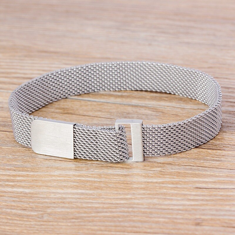 Bracelet ajustable Punk classique universel pour hommes et femmes, fermoir magnétique en acier inoxydable, à la , bijoux: Silver