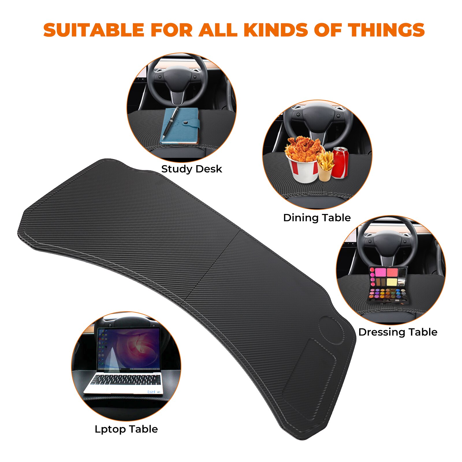 Table For Tesla Model 3 Model Y Steering Wheel Board Laptop Notebook Foldable Desk Mount Stand Eating Drinking Tray Holder