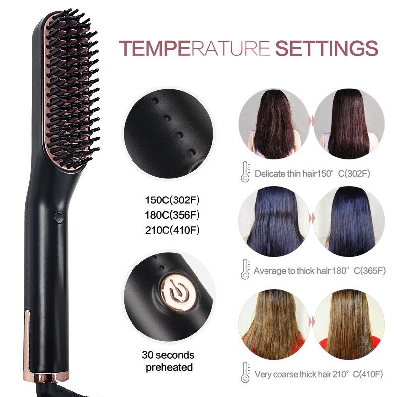 baard stijltang hair straightener brush beard straightener comb flat iron heat comb Borstel Kam Stijltangen Strijkijzers Baard Stijltang Styling Rechttrekken Borstel Verwarmde Kam
