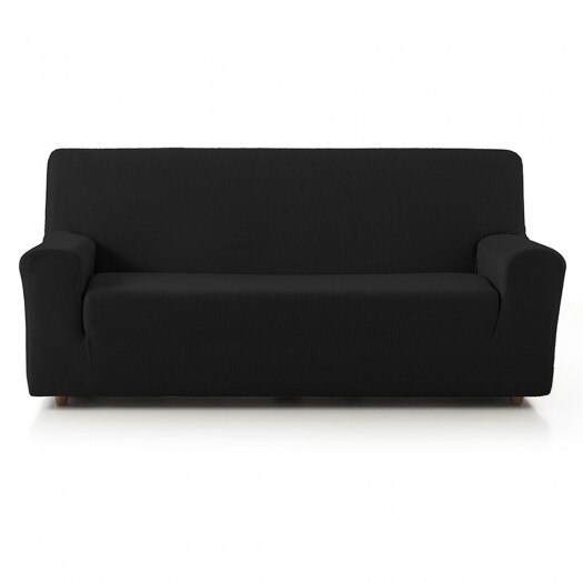 PROMOPACK DÚO 3 + 2 Funda Sofá Elástica RÚSTICA TEXTURAS HOME: Negro
