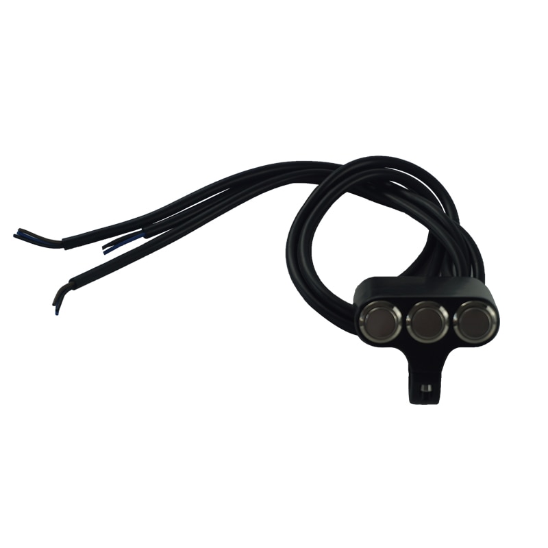 Greluma Guidon de Moto 22 mm (7/8), Interrupteur Universel de Phare Marche/Arrêt Antibrouillard de Conduite, Montage sur Guidon à 3 Fils