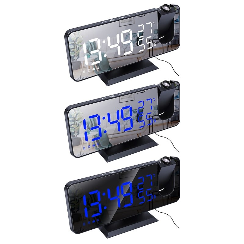 Radio Projection Desktop Alarm Clock Temperature and Humidity Display