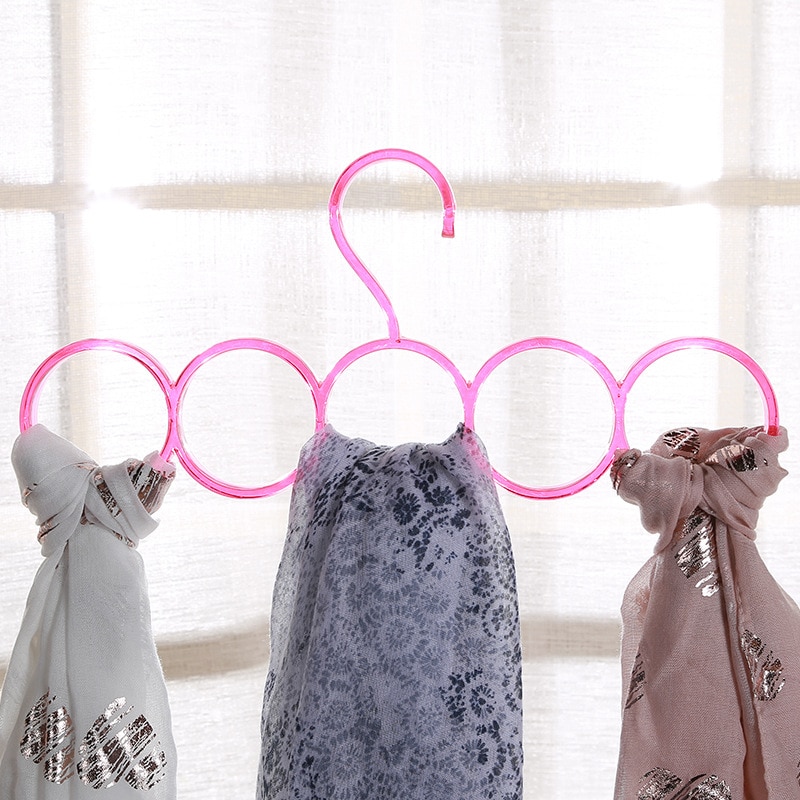 5 Ring Rack Hook Shawl Scarf Hanger Belt Tie Display Hanger for Scarves Ties Wraps Shawls Storage Hanger Organizer Holder