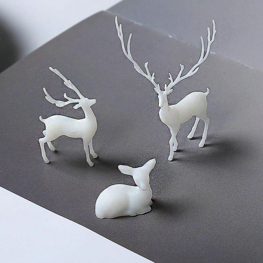3D Mini Deer Stuff Miniature Craft Elk Resin Charms Jewelry DIY Epoxy Resin Pendant Fillings